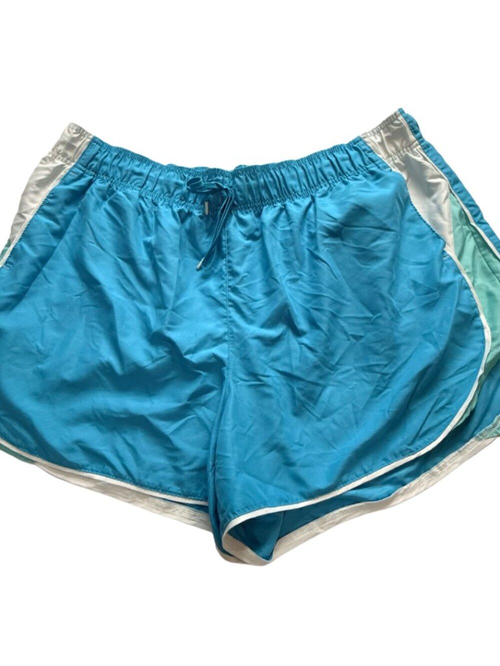 BCG Women’s 3X Blue Running Shorts Plus Size Dolphin Hem Athletic Drawstring